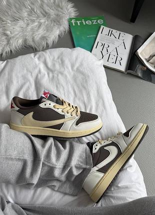 Кросівки nike air jordan 1 retro low og sp travis scott reverse mocha