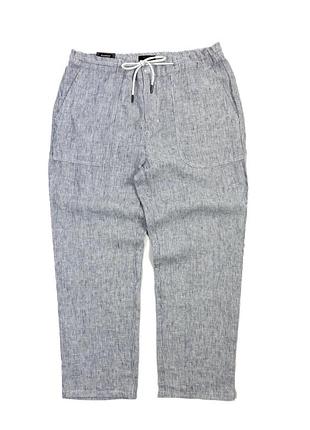 Смугасті лляні штани брюки manor relaxed fit