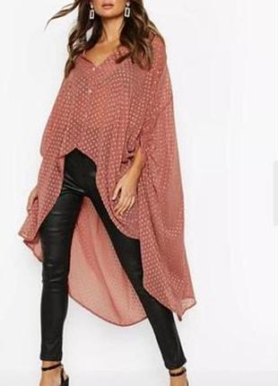 Шикарна вільна шифонова блуза від англійського бренду boohoo,  plus size