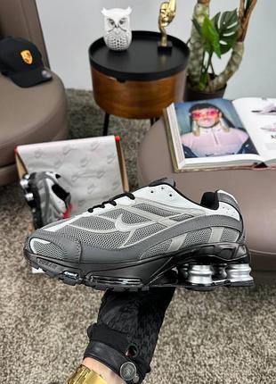 Женские кроссовки nike x supreme shox ride 2 grey white black