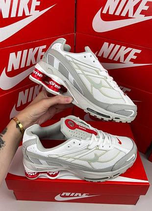 Мужские кроссовки nike x supreme shox ride 2 sp grey white red