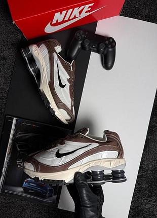 Мужские кроссовки nike x supreme shox ride 2 sp white brown
