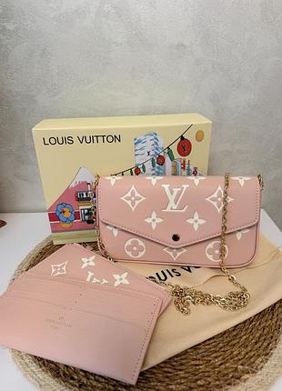 Сумка felicie pochette monogram empreinte leather pink / cream