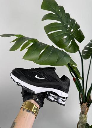 Мужские кроссовки nike x supreme shox ride 2 sp black white