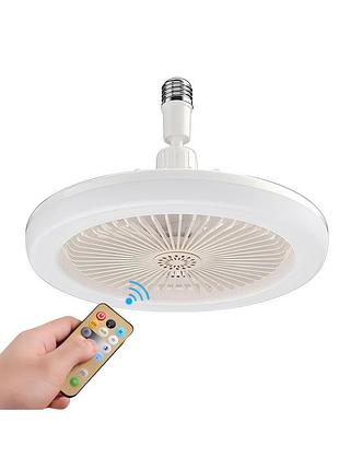 Стельова led-люстра з вентилятором 2-в-1 під патрон e27 + пульт дк