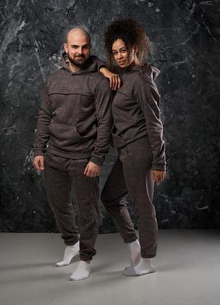 Костюм из вареной ткани, цвет шоколад, размер s-xxl