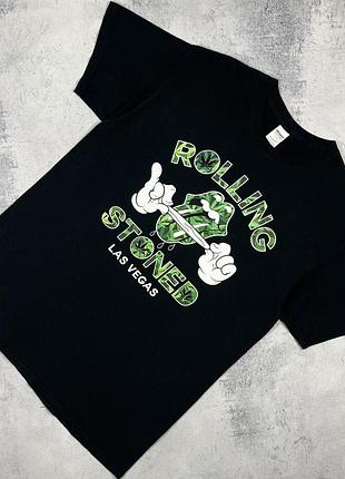 Rolling stoned las vegas чоловіча футболка розмір l канабіс 4:20 пародія мерч роллінг стоунс