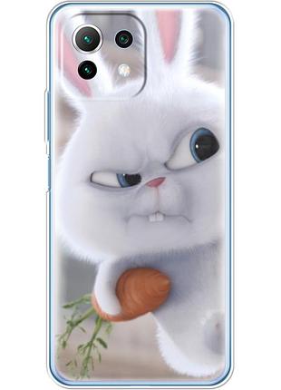 Чехол силиконовый с картинкой на xiaomi 11 lite 5g ne (кролик снежок)