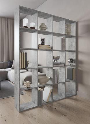 Стеллаж vays m-3, книжная полка на 20 ячеек, лдсп, 143×29×178 см - для дома, офиса, детской или гостиной
