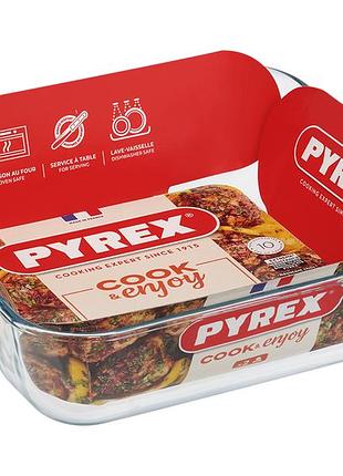 Форма стеклянная pyrex, с ручками, квадратная, 25х21х6см, 2л, 313761000127