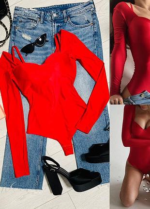 Жіноче боді body slim в червоному кольорі розмір s від бренду fox lingerie