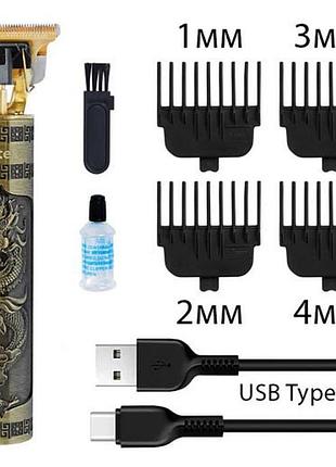 Триммер аккумуляторный rotex rhc293-t navigator с титановыми лезвиями для стрижки волос с насадками usb type c