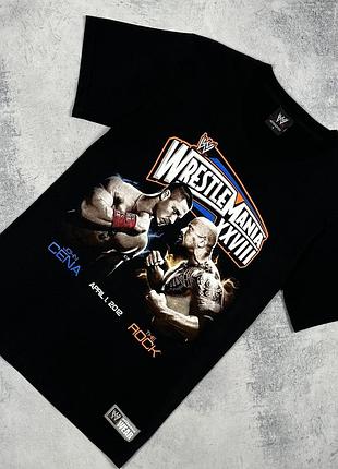 Wwe john cena vs dwayne johnson the rock мерч рестлінг футболка розмір s чорна чоловіча