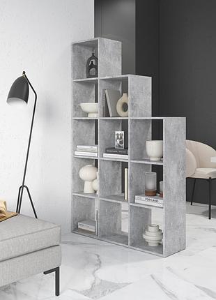 Стеллаж vays m-6, книжная полка на 12 ячеек, лдсп, 108×29x178 см - для дома, офиса, детской или гостиной