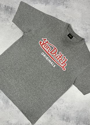 Von dutch футболка з великим логотипом розмір м сіра