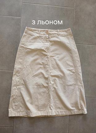 Лаконичная юбка миди с льном