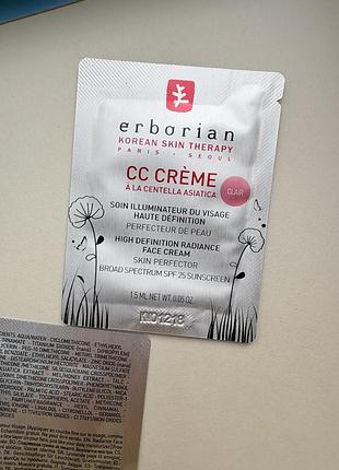 Erborian cc cream - колір clair - матує, anti age, захист 25 spf - high definition radiance face cc cream (skin perfector)  (1,5 ml ) ерборіан
