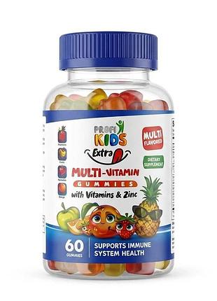 Мультивитамины для детей profi kids extra multi-vitamin gummies с цинком, 60 жевательных пастилок (египет)
