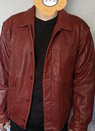 Куртка кожаная vintage leather jacket masens sweden оверсайз 90и
