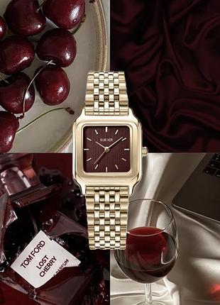Годинник burker macy burgundy gold
