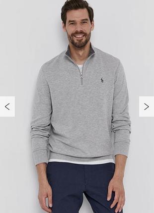Світшот чоловічий polo ralph lauren сірий меланж однотонний