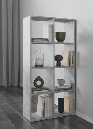 Стеллаж vays m-10, книжная полка на 8 ячеек, лдсп, 72×29×143 см - для дома, офиса, детской или гостиной