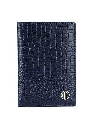 Кожаная обложка для документов hammonds flycatcher ph602 croc blue (синий)