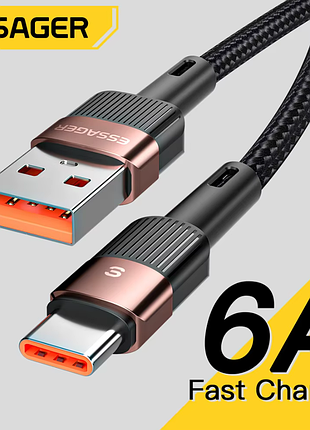 Кабель essager 6a типа c usb быстрой зарядки