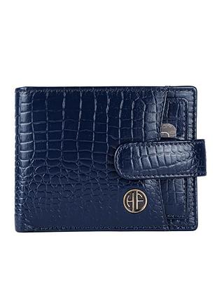 Чоловічий шкіряний гаманець hammonds flycatcher hf502 croc blue (синій)