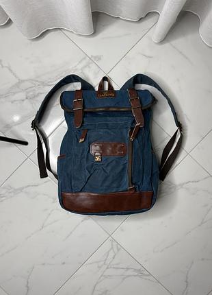 Gandys teal waxed cotton mini bali backpack