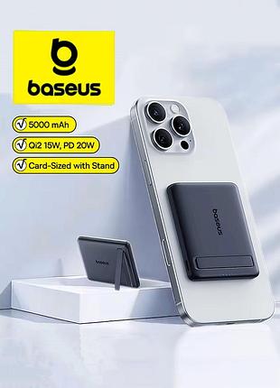 Магнитный павербанк baseus qi2 pd 20w 5000 маг picogo am31 powerbank, беспроводной аккумулятор базаус 20 вт с быстрой зарядкой iphone samsung