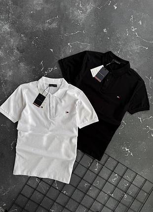Чоловіча футболка поло tommy hilfiger white black