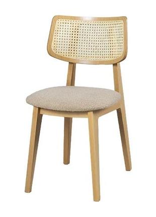 Стілець пепе cane масив дерева сидіння тканина беж 450x400x820 дуб