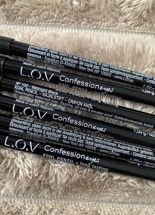 Чорний олівець для очей від l.o.v. kohl pencil long lasting