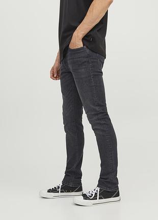 Фирменные мужские джинсы jack &amp; jones jjiglenn (slim fit), цвет графит