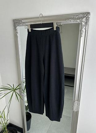 Мʼякі широкі штани zara темно сірого кольору