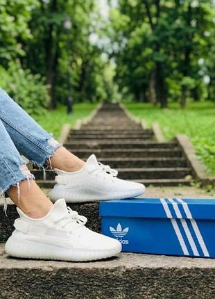 Жіночі кросівки adidas yeezy boost 350 белые летние спортивные стильные лёгкие беговые кроссовки адидас изики