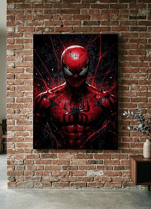 Картина на металі 21х30 (а4) людина павук — з персонажем марвел spiderman, унікальний подарунок