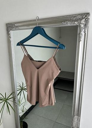 Майка zara темно бежевого кольору
