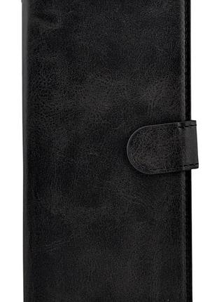 Чехол книжка leather flip для motorola g17 power на магните с подставкой черный