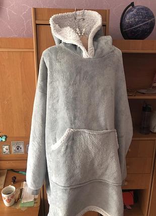 Меховушка, плюшева туника, кофта, худи, xl-2xl. слип, пижама