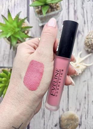 Стойкая матовая жидкая помада для губ eveline cosmetics oh! my lips тон 09