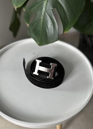Чоловічий двосторонній шкіряний пояс hermes