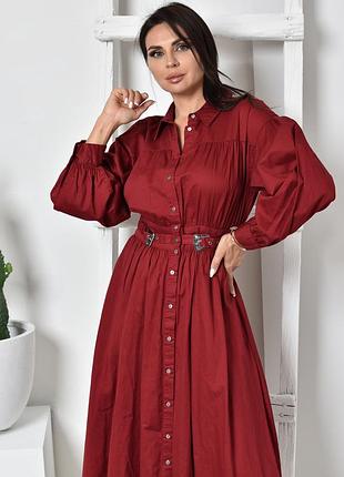 Бордова бургунді міді сукня з поясом zara