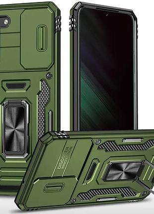 Ударопрочный чехол camshield army ring для samsung galaxy s20 fe оливковый / army green