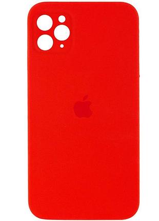 Чехол silicone case square full camera protective (aa) для apple iphone 11 pro max (6.5") красный / red 2