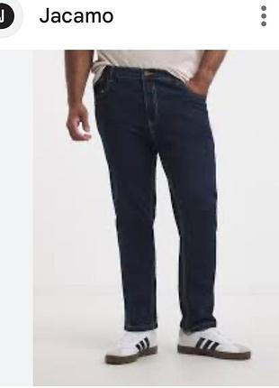 Jacamo нові класичні темно сині чоловічі джинси великий розмір 3xl-6xl