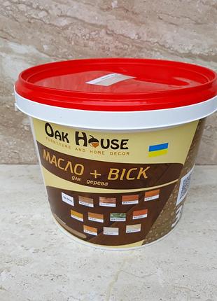 Олія для деревини з воском oak house для дерева 3 л. оливковий