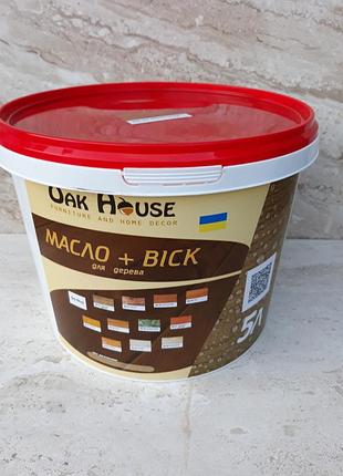Олія і віск з антисептичнеми властивостями oak house для дерева зелений колір 5 л