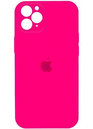 Чохол silicone case square full camera protective (aa) для apple iphone 11 pro (5.8") рожевий / barbie pink